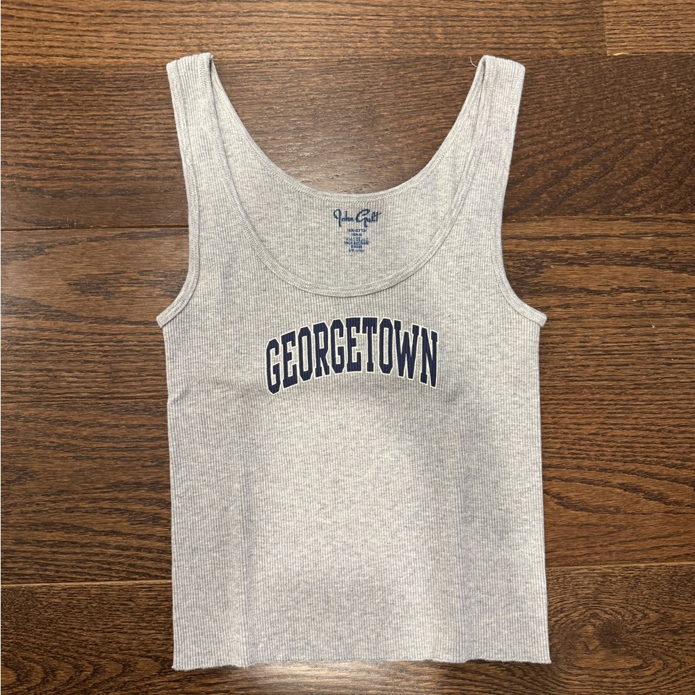 Brandy Melville Gray Tank Top with Navy Print